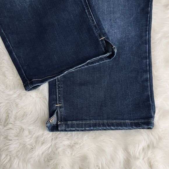 Maurices Mid Fit Mid Rise Crop Jeans Plus 24W (46x20) Dark Blue Button Fly Women - Picture 8 of 10